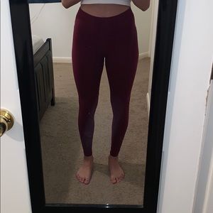 Maroon high waisted leggings